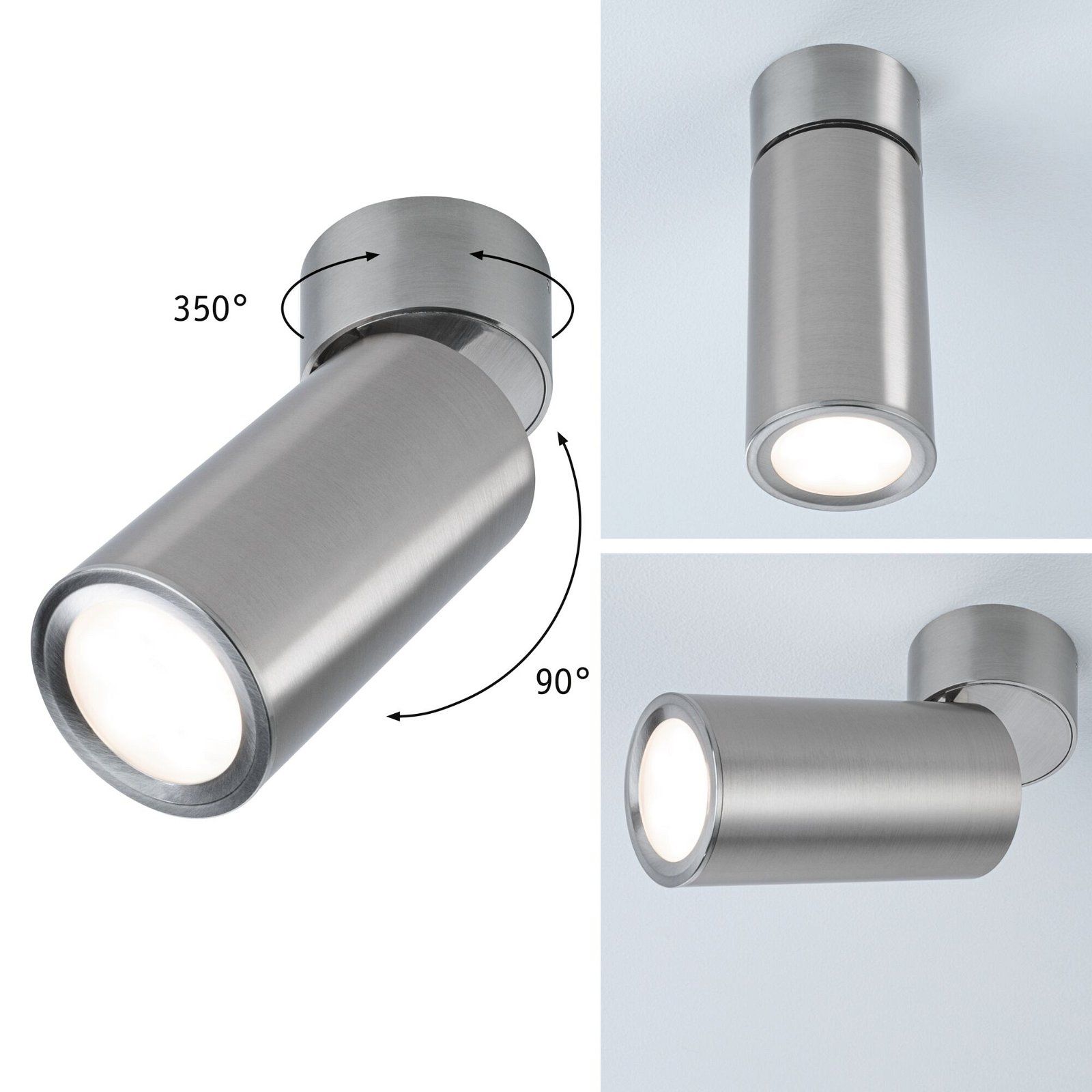 Paulmann Turnal Coin LED Plafondlamp - 6W - 2700K - Dimbaar - Staal geborsteld