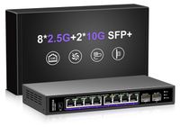 Merkloos 10-poorts Onbeheerde Ethernet-switch 2,5 Gb