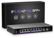 Merkloos 10-poorts Onbeheerde Ethernet-switch 2,5 Gb