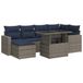 vidaXL 7-delige Loungeset met kussens, polyrattan, acacia, grijs