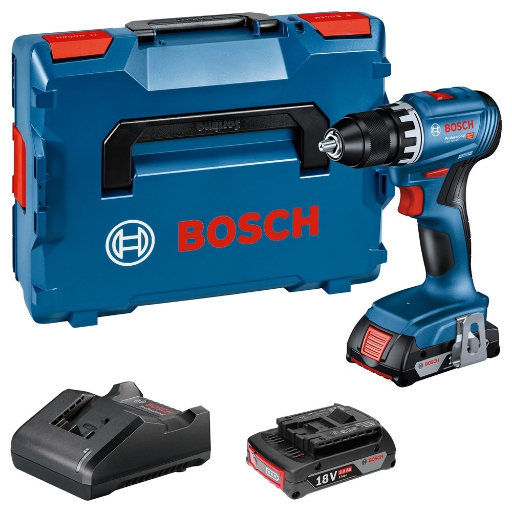Bosch GSR 18V-45 Accu schroefboormachine + 2x 2,0 Ah L-Boxx - 06019K3203