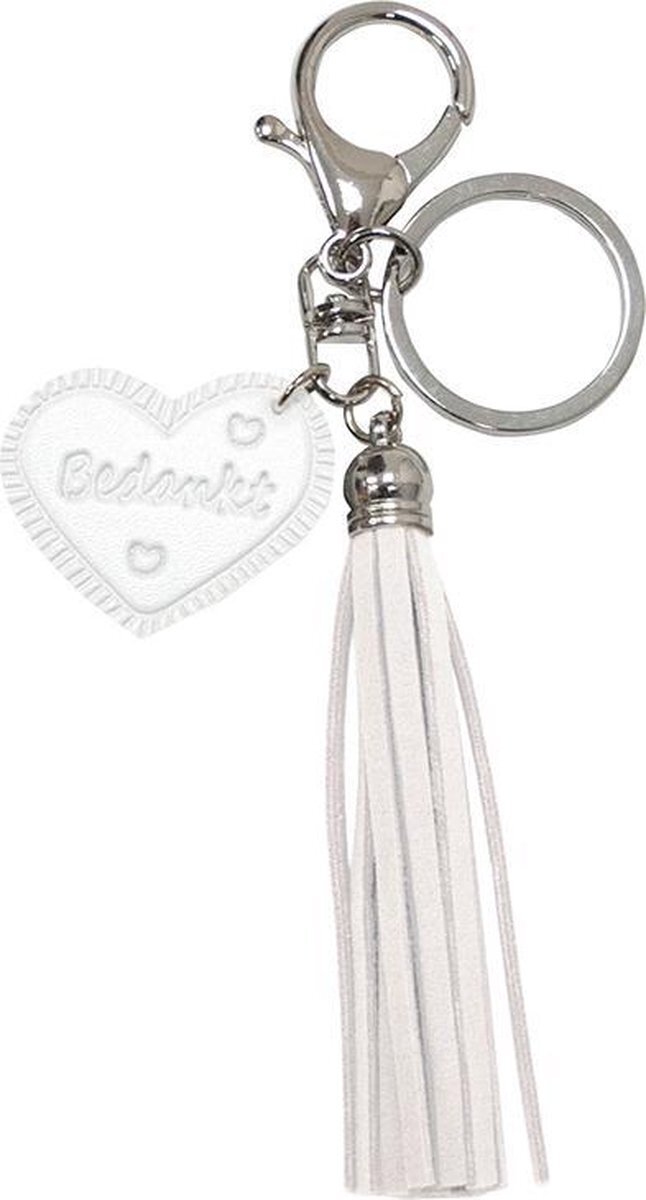 Verhaak sleutelhanger Leather Nature unisex leer wit