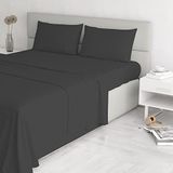Italian Bed Linen Satin Stripes beddengoed, zwart, dubbel