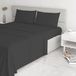 Italian Bed Linen Satin Stripes beddengoed, zwart, dubbel