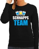 Bellatio Decorations Shoppartners Bv Apres ski trui Schnapps team zwart dames - Wintersport sweater - Foute apres ski outfit/ kleding/ verkleedkleding M