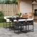 Prolenta Maison Exclusive - 5-delige tuinsets met eetgedeelte, inclusief kussens, in zwart polyrotan