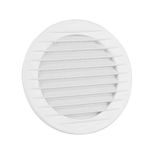 MKK Ventilatierooster met insectengaas; wit, grijs, bruin, antraciet, rood (Ziegelrot); diameter: 60, 70, 80, 90, 100, 110, 120, 125, 150 en 160 mm; wit; diameter: 110 mm