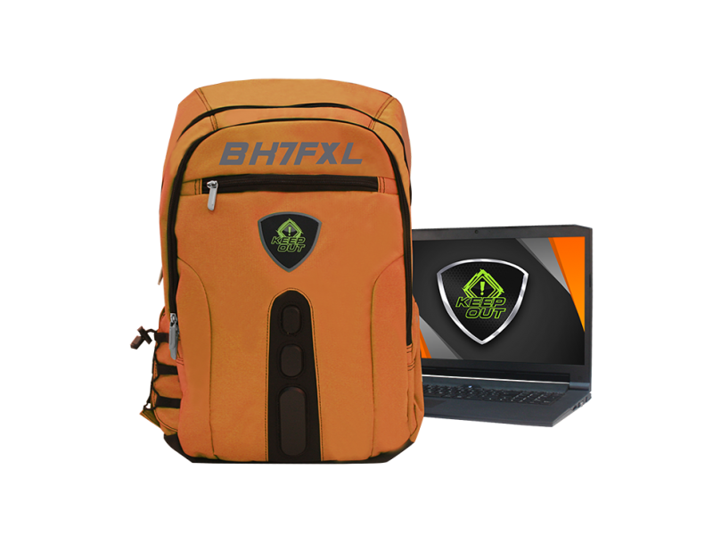 BK7F 17 inch Laptop Rugzak - Zwart/Oranje
