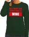 Bellatio Decorations Foute kersttrui - sweater - All I Want For Christmas Is Wine - groen - dames - Kersttruien - Drank - Wijn XS