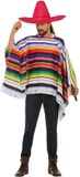 Smiffys Fiestas Guirca Carnaval verkleed set Mexicaan - gekleurde one size poncho - Sombrero hoed rood met dia 59 cm