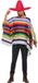 Smiffys Fiestas Guirca Carnaval verkleed set Mexicaan - gekleurde one size poncho - Sombrero hoed rood met dia 59 cm