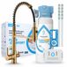 Ari Robinet de cuisine Solid Spring 3 voies laiton avec douchette extractible et système de filtration d'eau Dafi D1