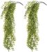 Merkloos 2x Kantoor UV kunstplanten groene ficus hangplant/tak 80 cm