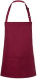 Karlowsky Korte schort met bib, bordeaux, effen, stof, 60 x 75 cm, one size