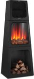 tectake® Elektrische Haard - Sfeerhaard - 900W & 1800W - Vrijstaand - Kachel - met Verwarming - Haarden - met Hout en Gloeieffecten - 3D Vlammen - Timer