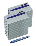 LAMY T10 set van 20 uitwisbare inktpatronen met grote inktcapaciteit - geschikt voor alle Lamy vulpenmodellen - Inhoud 1,25 ml per patroon - 5 stuks per verpakking - Inktkleur blauw
