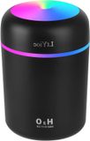 Sans marque Humidificateur d'air pour usage personnel avec lumière colorée, 2 modes de brume et arrêt automatique - incl. 2 filtres (noir)