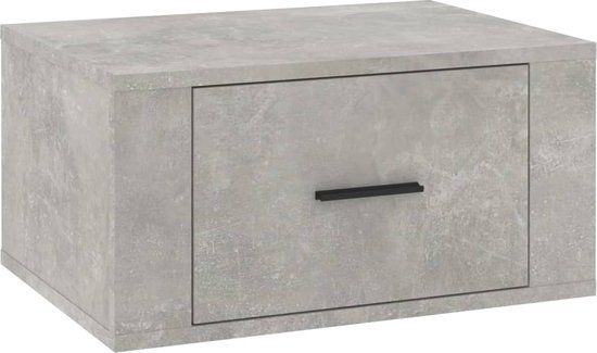 vidaXL Nachtkastje wandgemonteerd 50x36x25 cm betongrijs