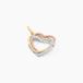 Pendentif Coeur Penche Double Or Tricolore Oxyde De Zirconium