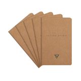 Clairefontaine 103506C Flying Spirit Notitieboek, piqué, bruin, kraftpapier, 11 x 17 cm, gelinieerd, 48 vellen, 90 g, verschillende motieven, 5 stuks