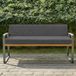 Coussin de banc, personnalisable, 38 x 50 cm, antidérapant, doux, lavable, pour jardin, terrasse, baie vitrée, gris foncé