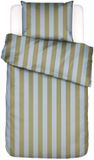 Essenza Minte Stripe Dekbedovertrek Cedar green - Ice blue - Eenpersoons – 140x200/220 cm