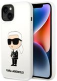 Karl Lagerfeld Silicone Hoesje iPhone 14 Plus Wit Ikonisch Ontwerp