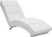Casaria Relaxfauteuil London - Ligstoel Lounge Verchroomd - Wit Kunstleer
