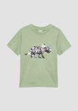 s.Oliver T-shirt saliegroen met printopdruk en pailletten voor kinderen