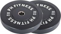 PH Fitness Bumper Plates 20KG Set - Olympische Halterschijven van Rubber - 50 mm - 2 STUKS