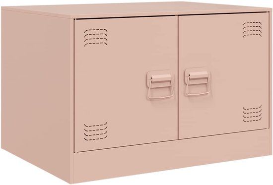 vidaXL Salontafel 67x50x44 cm staal roze