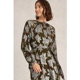White Stuff Phoebe Jacquard Maxi Dress Vert Multi Taille: 6 PETITE