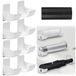 Solidchoice - Set van 8 Wandgemonteerde Afvalzakhouders met Zwarte Zak