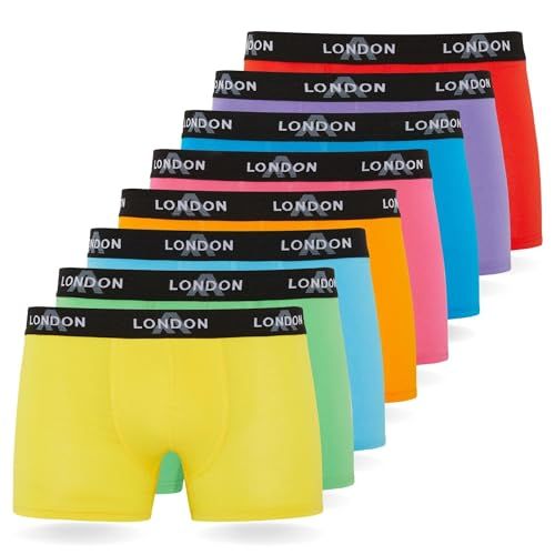 FM London heren Hipsters FM London (4/8-Pack) Mens Boxers, Neon Assorted (8 Pack), 4XL