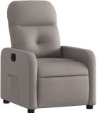 vidaXL Fauteuil verstelbaar stof taupe