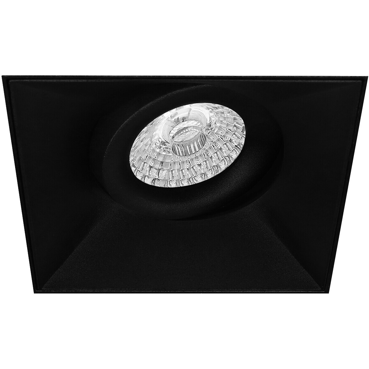 BES LED Spot Armatuur GU10 - Pragmi Nivas Pro - Inbouw Vierkant - Mat Zwart - Aluminium - Trimless - Kantelbaar - 150mm