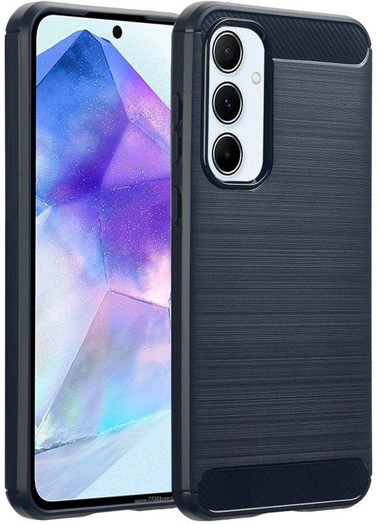 imoshion Hoesje - Geschikt voor Samsung Galaxy A55 (5G) - Brushed Backcover - Donkerblauw