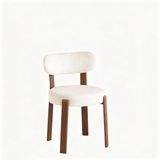 Lizzely Garden & Living SET DEAL 6 stuks: Eetkamerstoel Japandi Yaren beige walnoot poten japanse stijl eetstoel zetel