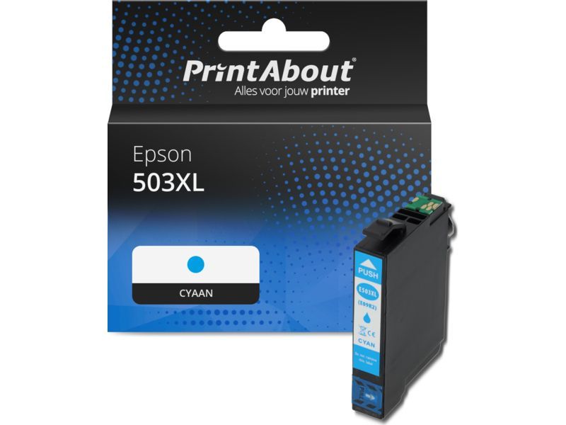 PrintAbout Inktcartridge 503XL (C13T09R24010) Cyaan Hoge capaciteit geschikt voor Epson
