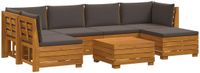 vidaXL - 7-delige buitenbankset - Massief Acacia Hout - Bruin