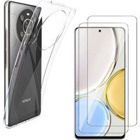 Phonillico® Case for Honor Magic 4 Lite 4G and 2 Tempered Glass Screen Protectors