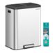 SONGMICS Pedaalemmer, 60 L (2 x 30 L), Staal, met Softclose Deksel