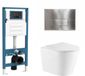 QeramiQ Dely Toiletset - inbouwreservoir Qeramiq Flush - slim zitting - metaal RVS bedieningsplaat - rechthoekige knoppen - glans wit