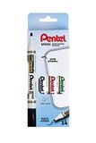 Pentel MW85/4 bordmarker, afwasbaar, middelgrote punt, zwart/rood/blauw/groen, 4 stuks