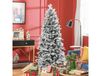 HOMCOM Sapin de Noël artificiel 180 cm Arbre de Noël avec support en métal 1489 branches enneigées, pommes de pin, vert
