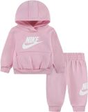 Nike Club Fleece Set Unisex Kinderen Roze Katoen Fleece Lange Mouw Casual Met Capuchon 2 Stuks