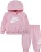 Nike Club Fleece Set Unisex Kinderen Roze Katoen Fleece Lange Mouw Casual Met Capuchon 2 Stuks