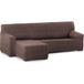 ECOMMERC3 Bankhoes voor chaise long, korte mouw links, zeer elastisch, dagelijkse bescherming en pasvorm, overtrek voor chaise long, bruin, ademend en economisch