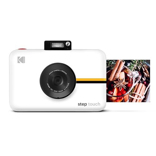 KODAK Stap Touch Instant Camera met 3,5 inch LCD-touchscreen (wit) Bluetooth-printer met ZINK-technologie, 1080p HD-video, 10x Zoom & KODAK-app