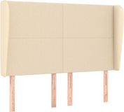 vidaXL Hoofdbord - Stof - Crèmekleurig - 147x23x118/128 cm